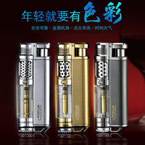 Original straight flush inflatable windproof lighter creative personality ultra-thin lighter gas lighter cigar