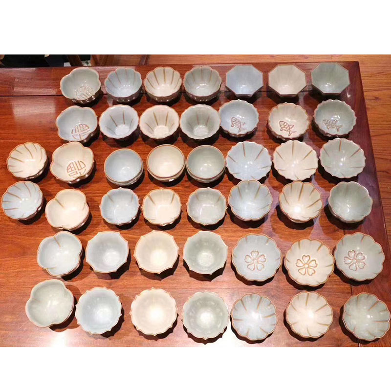 Ru Kiln master cup Small teacup open piece can raise Kung Fu tea cup Taiwan Ru porcelain tea pot Ceramic tea set single cup