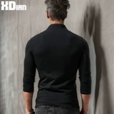 Демисезонная хлопковая утепленный лонгслив, термобелье, китайский стиль, V-образный вырез, облегающий крой, высокий воротник