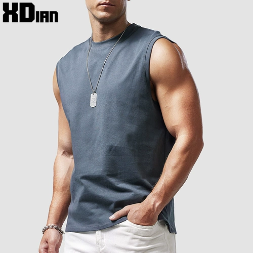 Жилет, спортивная хлопковая футболка без рукавов