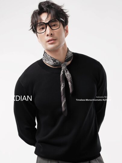 Continued point: Born to be a noble, anti-pilling sweater, thin skin-friendly long-sleeved top, anti-wrinkle sweater for men in autumn