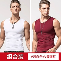 V-образный вырез White + V-образный выстрел Maroon (T102)