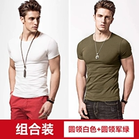 Круглая шея белый + круглый лидер зеленый (базовая модель T067)