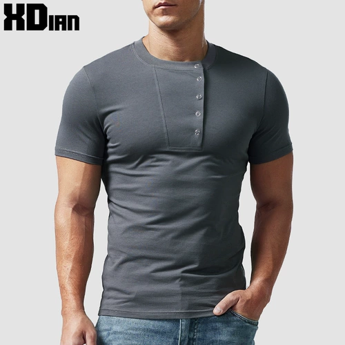 Хлопковая футболка с коротким рукавом, ретро базовая приятная телу пряжка, в обтяжку, облегающий крой