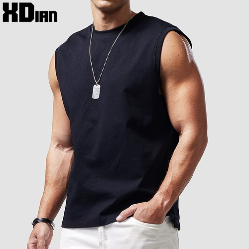 Жилет, спортивная хлопковая футболка без рукавов