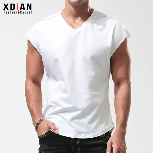 Жилет для спортзала, хлопковая футболка без рукавов, в американском стиле