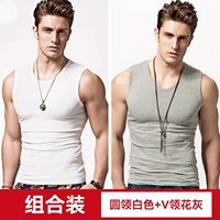 Круглая шея белая + V шея цветочный серый (T101 + T102)