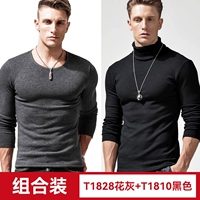 T1828 цветочный серый плюс бархат + T1810 черный толстый стиль