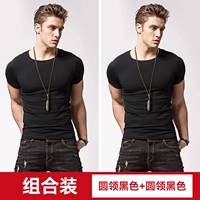 Круглая шея черная + круглая шея черная (базовая модель T067)