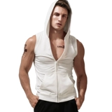 Трендовый жилет без рукавов с капюшоном, осенняя спортивная куртка для спортзала, облегающий крой