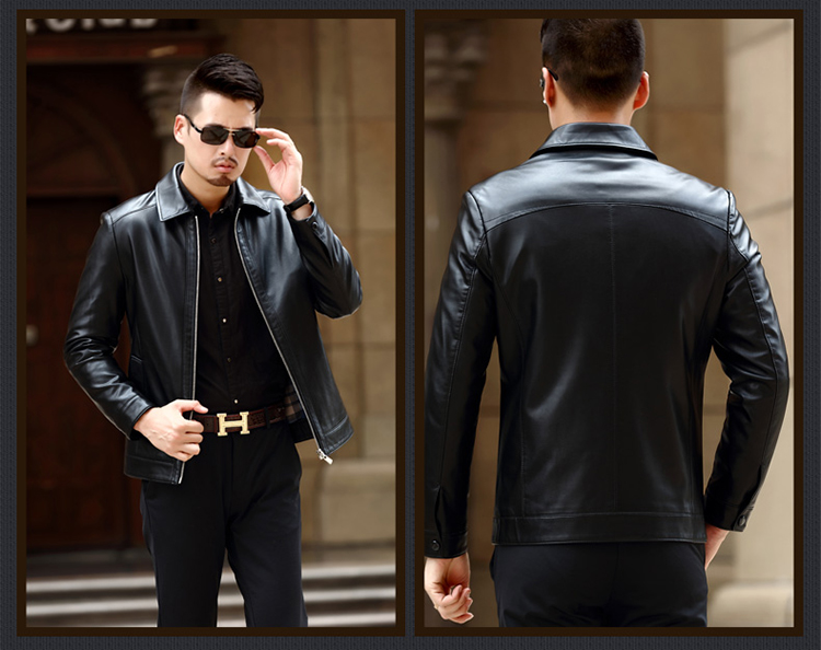 2018 mùa thu và mùa đông nam Hained leather leather kinh doanh da cừu giản dị áo khoác gió nam cao cấp