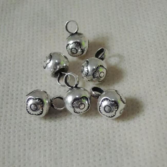 8mm large wholesale silver button handmade silver button ethnic clothing button, seedling silver accessories DIY