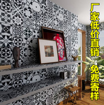 Factory direct sales European-style black and white small tiles background wall art wall floor tiles restaurant kitchen tiles 300x300