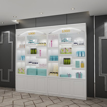 Beauty salon paint with light box skin care cosmetics leather bag honor certificate model display shelf display cabinet