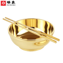 Ruixin copper bowl bronze chopsticks two pieces thicken brass tableware copper bowl bronze bowl large noodle bowl soup bowl household