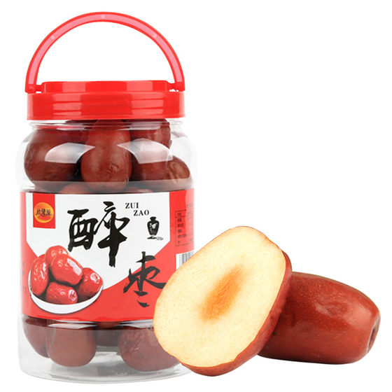 Drunk jujube wine jujube fresh jujube pickled red jujube dog head jujube crisp jujube northern Shaanxi specialty canned jujube 500g