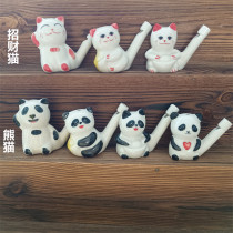Cartoon panda whistle ceramic lucky cat whistle tourist attraction park street stall childrens toys student prizes