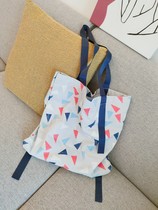 Small fresh single shoulder bag eco-friendly shopping bag portable student book bag satchel bag with foldable cloth bag portable art book bag