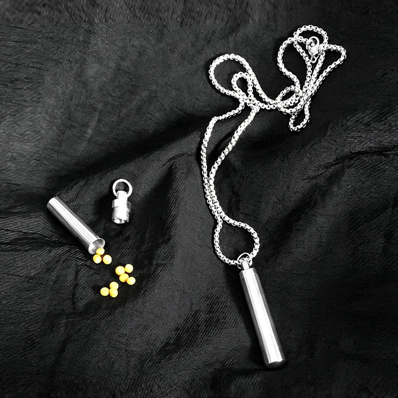 Necklace That Can Hold Things, Can Be Opened to Hold Medicine, Pet Hair, Perfume, Empty Bottle Pendant, Trendy for Women and Men Necklace That Can Hold Things, Can Be Opened to Hold Medicine, Pet Hair, Perfume, Empty Bottle Pendant, Trendy for Women and Men