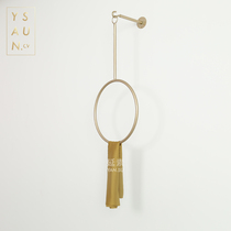 Womens clothing store display rack Wall ring iron decoration hanging shelf clothing store gold window wall hanging hanging