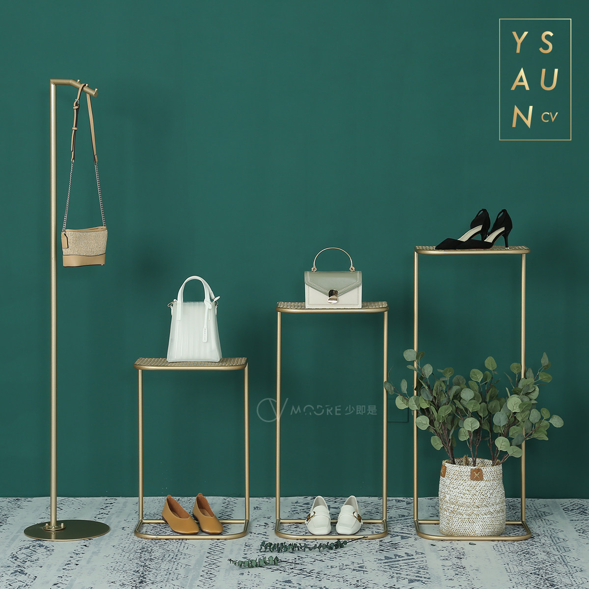 Clothing Shop Hanger Shop Window Decoration Props Show Shelf Creative Women's Clothing Shop Golden Shop Windows Stand Water Table Whole Clothing