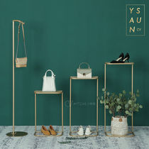 Clothing store hanger window decoration props display stand creative womens clothing store golden window booth running table