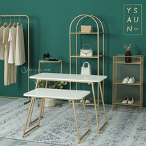Golden Net red clothing store display table running water table clothing table window combination display table simple high and low display table
