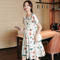 Maternity dress summer dress tide 2021 small man long pregnant woman skirt out nursing dress summer