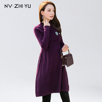Womens Royal Women Sweater Dress Autumn 2021 New Fashion Long Knitted Top Out Autumn Winter