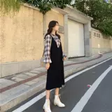 Осеннее платье для беременных, юбка, длинный комплект для выхода на улицу, оверсайз, средней длины