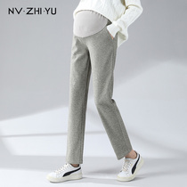 Womens Royal pregnant women pants autumn wear trousers loose casual pants small straight pants woolen pants autumn and winter clothes