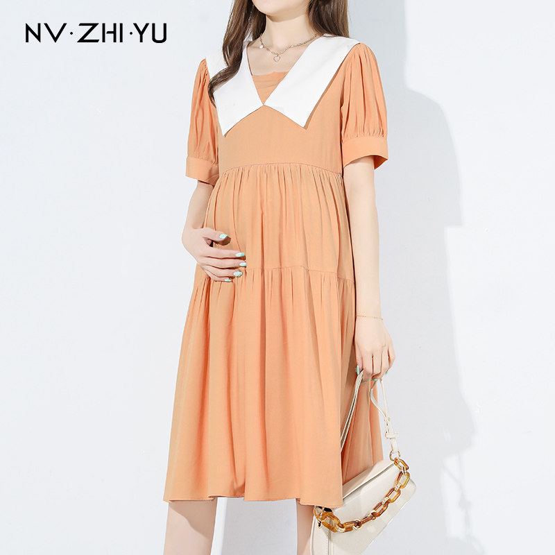 Pregnant Women summer dress dress thin fashion long version loose 2022 new summer out breastfeeding maternity dress