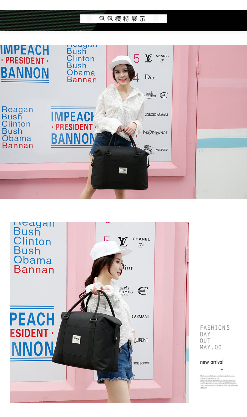 Túi du lịch xách tay nữ xách tay không thấm nước lưu trữ túi dung lượng lớn túi duffel túi thể dục nam có thể kéo xe đẩy hành lý túi du lịch chính hãng