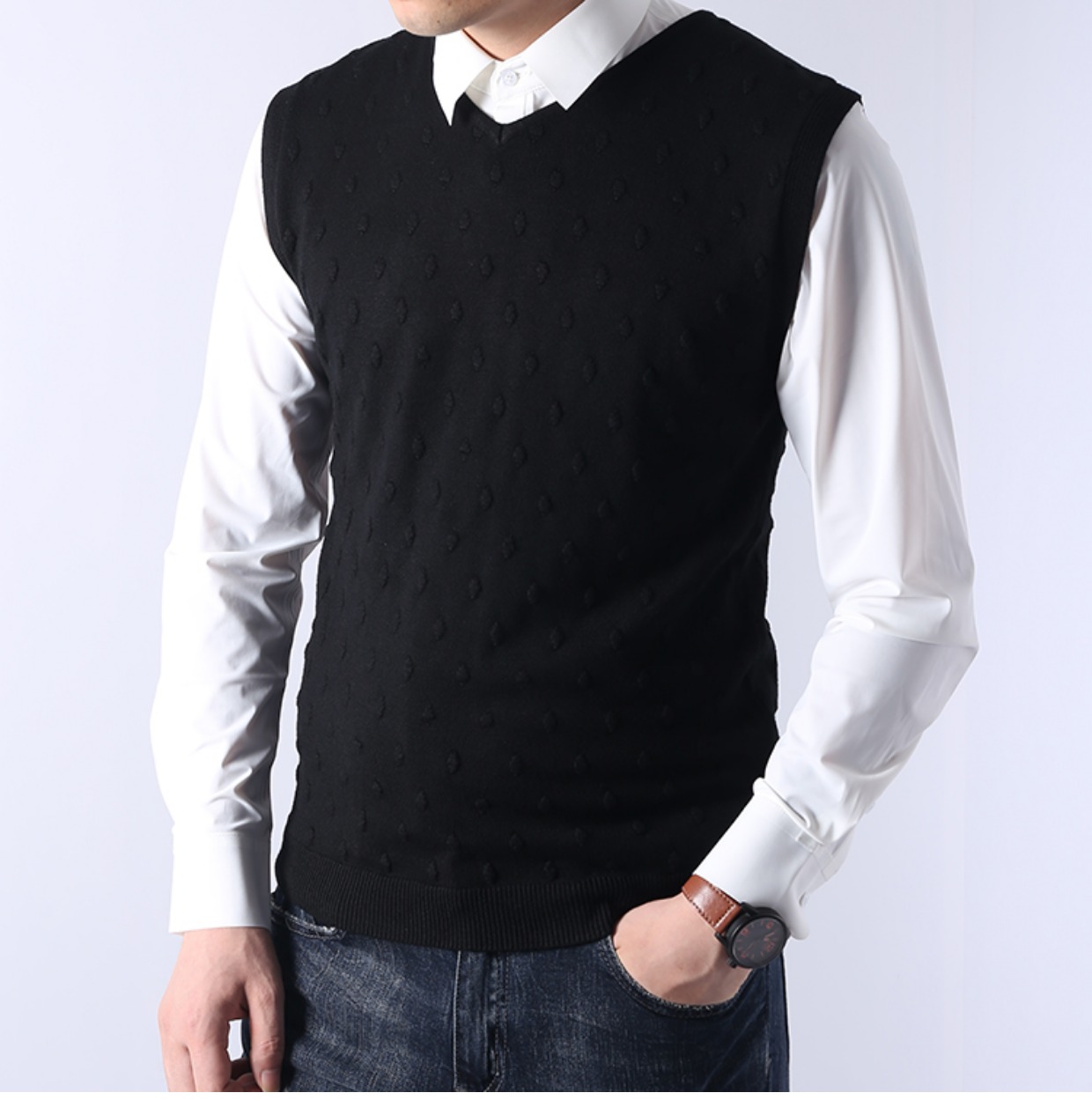 Mùa thu đông mới Áo vest mới Chất liệu cao cấp mềm mại và thoải mái vest nam cao cấp