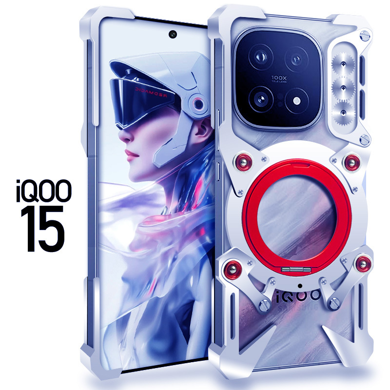 Suitable for Vivo Iqoo10Pro Phone Case 15Ultra Original Protective Cover 15R Aluminum Alloy Metal Frame Bold 11S Men's Style 9 Transformers Mecha Personality New European and American Style 13/12Pro
