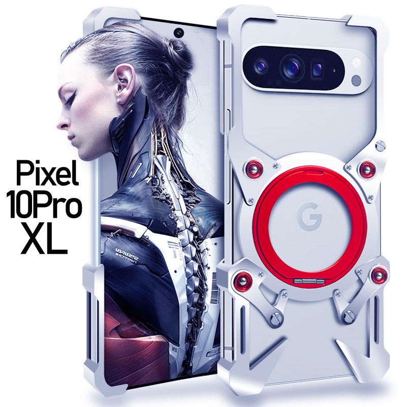 Google Pixel 10 Pro XL Phone Back Cover Aluminum Alloy Frame Protective Case Anti-Drop for Men and Women Original Stylish and Bold Mecha Style Lanyard 8/9A/7 Google Pixel 10 Pro XL Phone Back Cover Aluminum Alloy Frame Protective Case Anti-Drop for Men and Women Original Stylish and Bold Mecha Style Lanyard 8/9A/7