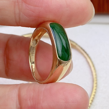 Qingqing, 18k ring, 3.57 grams, natural jadeite,