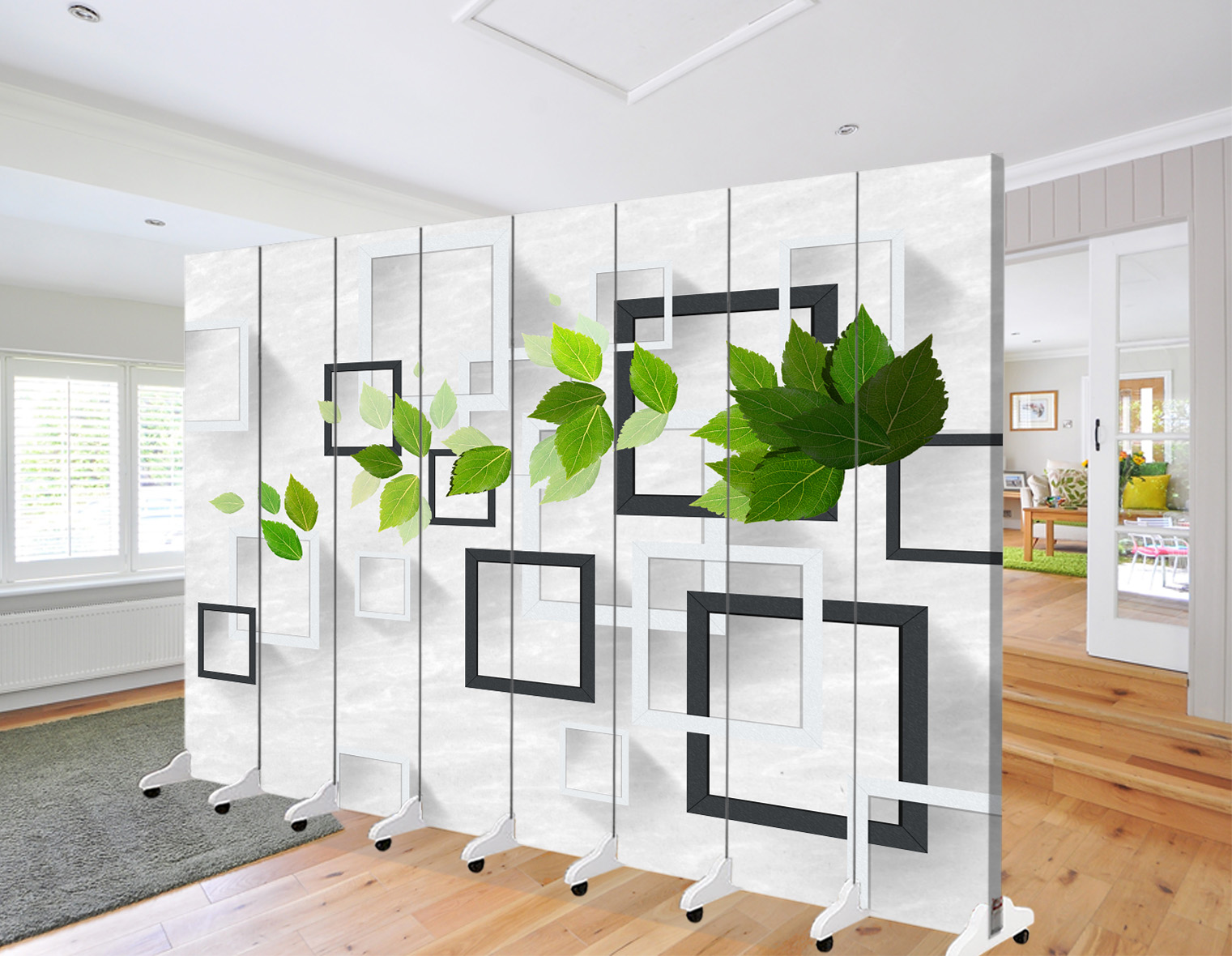 Chinese screen partition living room bedroom porch door folding mobile solid wood simple push package to pull household obscure