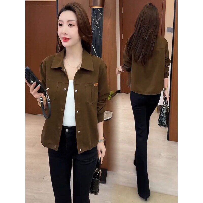 时尚短款外套女2026春秋新款洋气显瘦减龄百搭小个子休闲夹克上衣