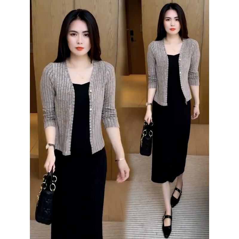 Knitted Cardigan for Women 2026 Spring and Autumn New Fashion Versatile Short Outerwear Casual Stylish Slim-Fit Top