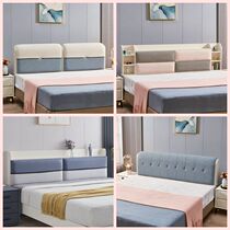 Solid wood headboard soft bag technology cloth multifunctional storage childrens simple modern 1 8 meters single buy floor bedside