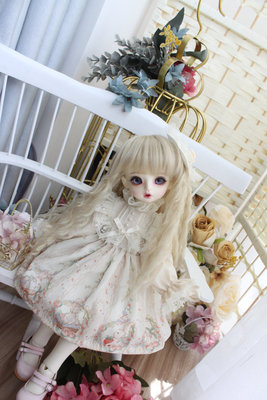 taobao agent [XMYA] BJD baby clothing four or six points skirt giant baby dress big six -point small cloth salon beige bunny