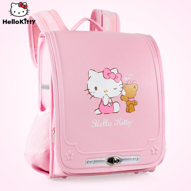Hello Elementary school boy's school bag Protective Ridge Space Minus Double Shoulder Bag Girl 12 Third grade girl child Shoulder Bag