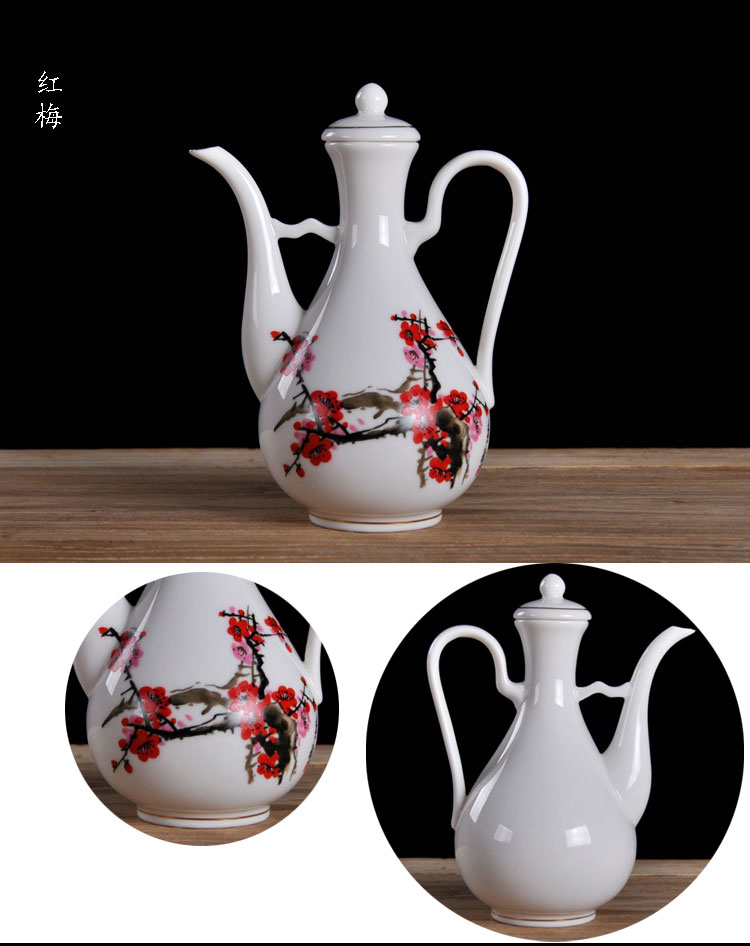 Jingdezhen nồi rượu vang gốm sứ một pound bình sứ màu xanh và trắng có thể được đun nóng ấm rượu bình nhỏ - Rượu vang giá treo ly rượu vang để bàn