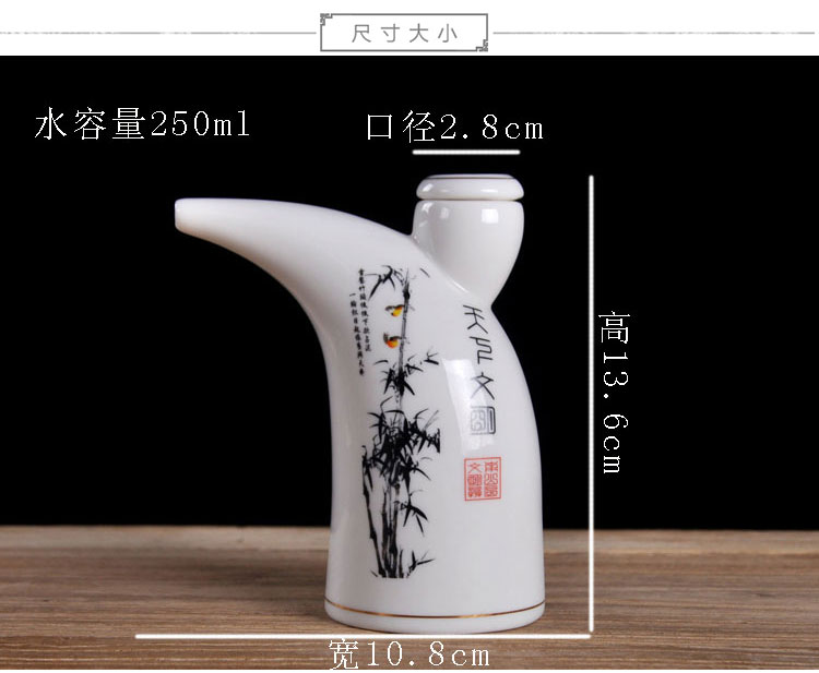 Hộ gia đình nhỏ bình hông gốm nửa bình sứ màu xanh và trắng rượu vang Bình hông có thể được đun nóng ấm rượu - Rượu vang ly uống rượu