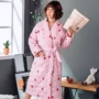 Váy ngủ nữ mùa đông dày và dài bằng vải cotton ba lớp mùa thu ấm áp gợi cảm dễ thương áo tắm sáng dễ thương đồ bộ ngủ