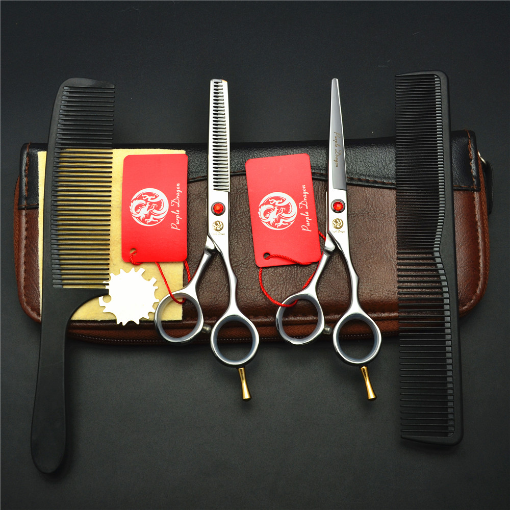 5 5 inch purple dragon black red A word hairdressing scissors special flat teeth scissors thin bangs scissors haircut scissors set