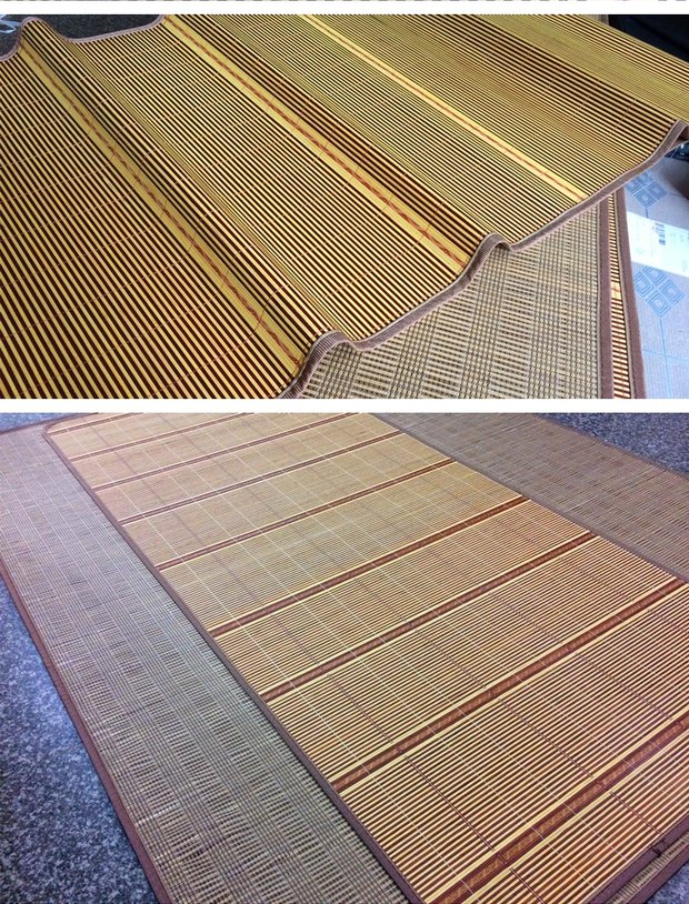 Mat mùa hè tre mat sinh viên ký túc xá 0,8 giường tầng phòng ngủ 0,9 1,2 1,5 chỗ ngồi hai mặt thẳng - Thảm mùa hè chiếu trúc 1m4