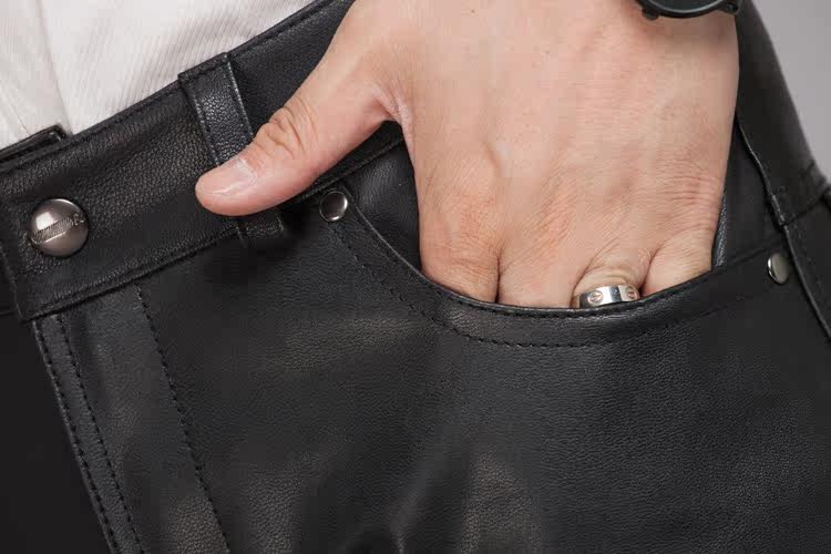 Pantalon cuir homme droit pour hiver - Ref 1491762 Image 14