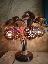 Handicraft coconut coconut shell lamp two trees five lamps Thailand Banna night market characteristic handicraft manufacturer